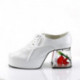 Chaussure blanche seventy's homme à plateforme et haut talon original