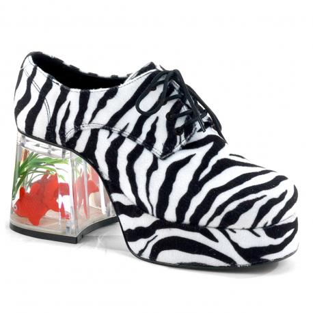 Chaussure à rayure zebre année 70 homme à plateforme et haut talon original