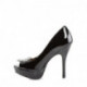 Escarpin plateforme goth noir vernis à haut talon et clous métal | DemoniaCult
