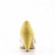 escarpin rétro jaune et blanc à talon conique