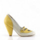 Chaussure Pin up jaune et blanche talon 9 cm