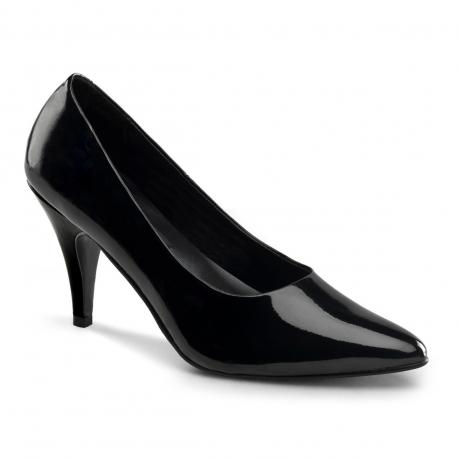 ESCARPIN NOIR VERNIS À TALON MOYEN 7 CM