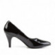 ESCARPIN NOIR VERNIS À TALON MOYEN 7 CM