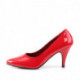 ESCARPIN TALON MOYEN ROUGE VERNIS GRANDE TAILLE DU 36 AU 44