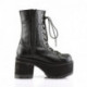 Chaussure gothique noire style "ranger's" à plateforme et lacet femme DemoniaCult