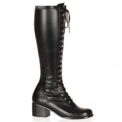 Botte noire mat femme à petit talon carré 5 cm du 36 au 44