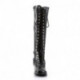 Botte noire mat femme à lacets et petit talon carré 5 cm