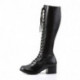 Botte noire mat à petit talon carré 5 cm grande taille du 36 au 44 pour femme