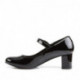 Babies noires vernies à petit talon carré 5 cm et bout rond