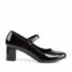 Babies noires vernies à petit talon carré 5 cm et bout rond du 35 1/2 au 42