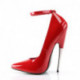 Escarpins Fetish SCREAM-12 Rouge Verni - Talon 15 cm & Bride Cheville