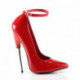 Escarpins Fetish SCREAM-12 Rouge Verni - Talon 15 cm & Bride Cheville