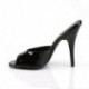 Mule noire vernis haut talon aiguille 12 cm