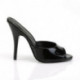 Mule noire vernis haut talon aiguille 12 cm sexy