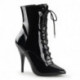 Bottines / boots à talon pour femme noires vernies à lacets grande taille du 36 au 46