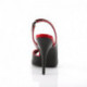 Escarpin bride arrière noir et rouge vernis à haut talon de 12 cm