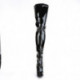 Cuissardes noires vinyle moulantes à lacets et talon aiguille grande taille du 36 au 44