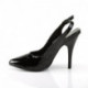 Escarpin haut talon noir vernis ouvert à l'arrière