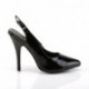 Escarpin haut talon 12 cm noir vernis à bride arrière