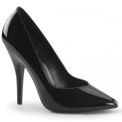 Escarpin noir vernis talon 12 cm (et +) de la petite taille 35 à la grande pointure 46.