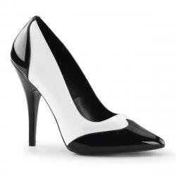 Escarpin bicolore noir et blanc à talon aiguille