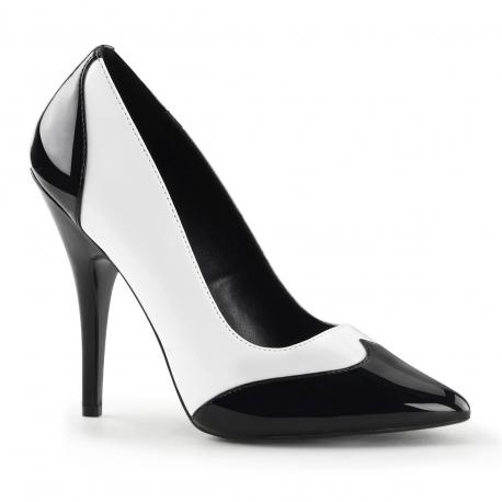 Escarpin bicolore noir et blanc à talon aiguille