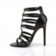 sandale montante "cage" à talon aiguille 12 cm noir mat