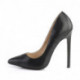 Escarpin noir mat bout pointu à talon aiguille petite et grande taille