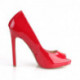 Escarpins 12 cm de talon à bout ouvert rouge vernis sexy et grande taille du 35 au 44 - vegan