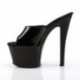 Mule Pole Dance Noire Vernie | Plateforme 7cm | Du 35 au 44
