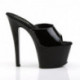 Mule Pole Dance Noire Vernie | Plateforme 7cm | Du 35 au 44