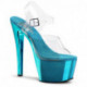 Sandale plateforme transparente et bleu SKY-308