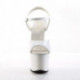 Sandale de pole dance blanche vernis à plateforme 7 cm - petite et grande taille