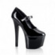 Escarpin noir vernis de pole dance à haute plateforme grande taille du 35 au 44