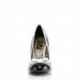 escarpin pin up bicolore noir et blanc à talon bobine 10 cm à noeud