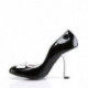 Chaussure vintage bicolore noir et blanc à talon bobine 10 cm à noeud