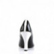 Chaussure pin up bicolore noir et blanc à talon bobine 10 cm à noeud