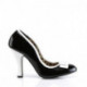 Chaussure année 50 bicolore noir et blanc à talon bobine 10 cm à noeud