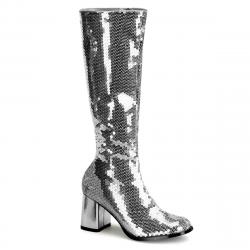 Bottes argentée à sequins pour spectacle