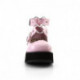 Babies gothique compensée rose vernis avec anneaux en coeur sur bride