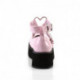 Babies gothique compensée rose vernis avec anneaux en coeur sur bride