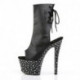 Bottines sexy à plateforme en strass avec talon aiguille et lacets à l'arrière