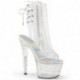 Bottine Pole Exotic Transparente à Strass. Plateforme 7 cm talon 18 cm