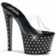Mule plateforme à strass noire STARDUST-701