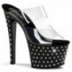 Mule plateforme à strass noire STARDUST-702
