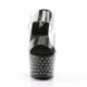 Mule plateforme à strass noire STARDUST-702