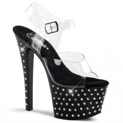 Sandale plateforme à strass noire STARDUST-708