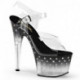 Sandale plateforme noire et strass avec talon 18 cm