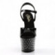 Sandale plateforme à strass noir STARDUST-709