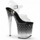 Sandale plateforme à strass noire STARDUST-808T